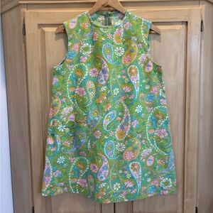 Green Paisley Floral Shift Dress
